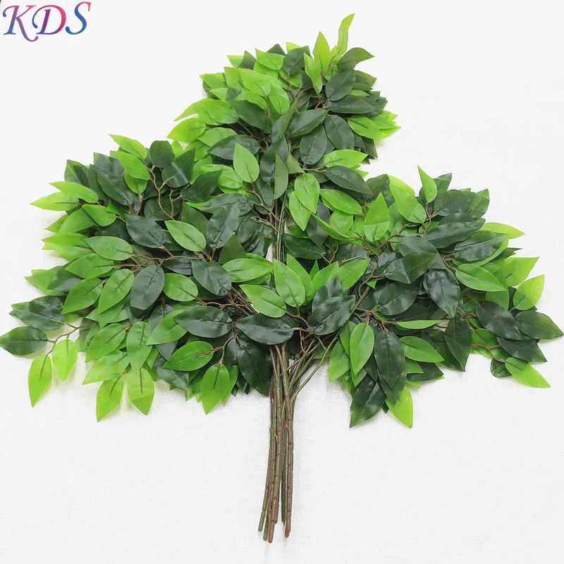 

artificial leaves for lifelike tree decoration leaf for simulation plastic banyan tree leaves artificial greeney light green