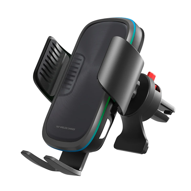 

2020 New Coil Induction QC3.0 Car Holder, Touch Switch 15W Mobile Phone Wireless Fast Charging Car Charger Holder, Black