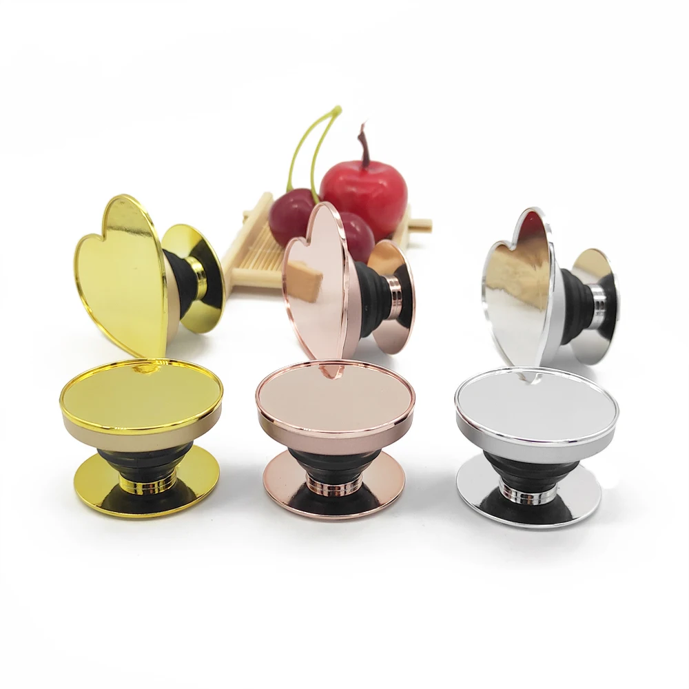 

2021 Korea Hot Sales Phone Accessories Mobile Phone Stand Stent Custom Electroplating Smart Phone Griptok Holder, Golden, rose gold, silver
