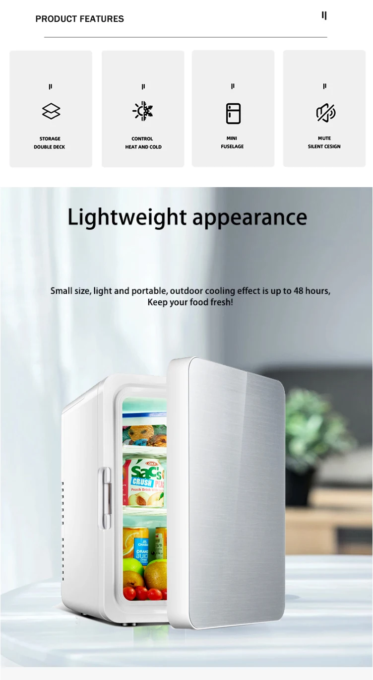 10l 12v Home Minibar Refrigerator Mini Fridge Pink Car Travel Plastic