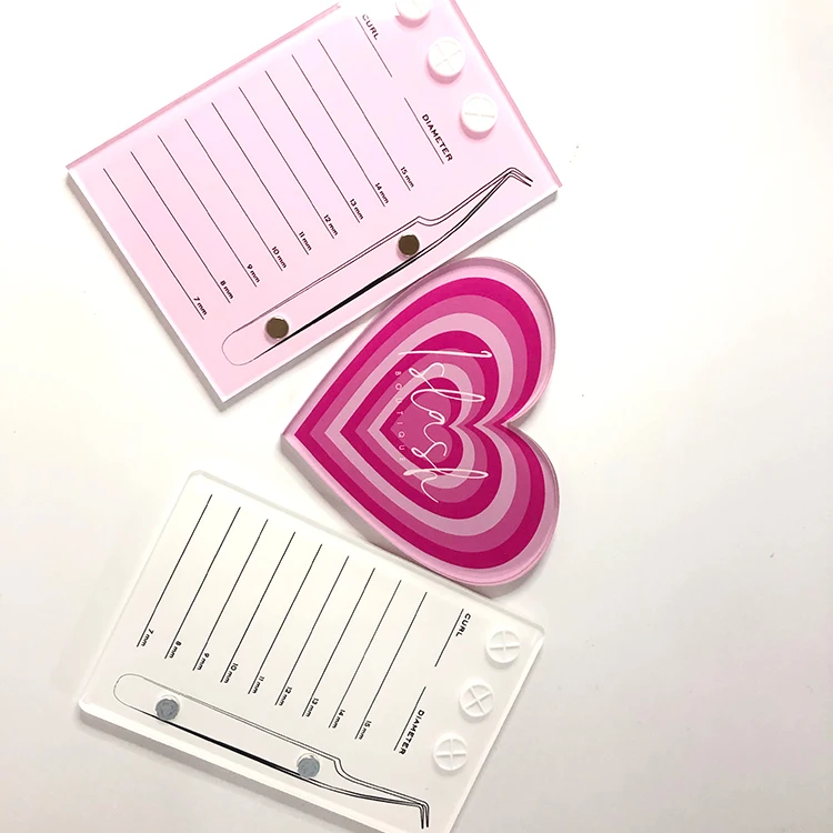 Unique Design Pink Tweezer Lash Tile Individual Eyelashes Acrylic Lash Tile for Tweezer Durable Eyelash Storage Organizer