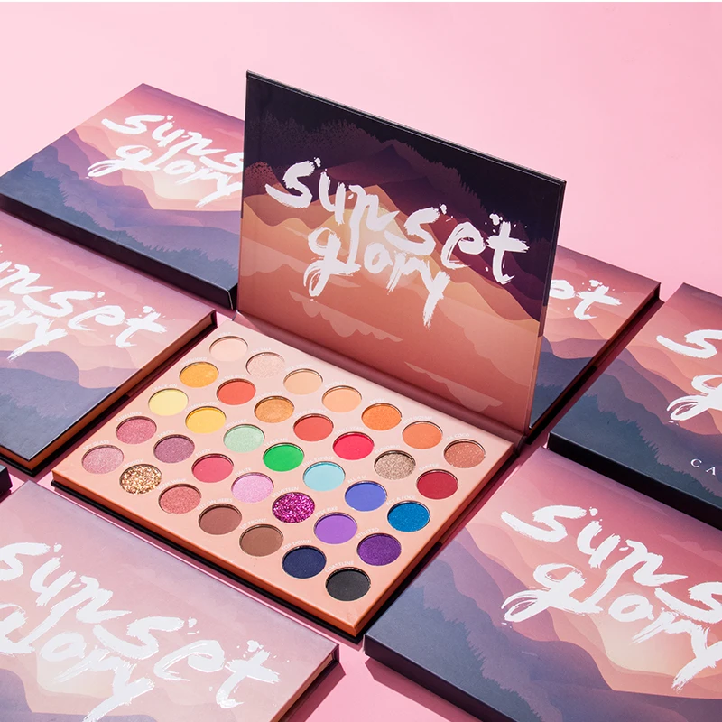 

2021 New Design Shimmer Glitter Shimmer Matte Eyeshadow Private Label Very Pigmented Custom Label eyeshadow palette, 35colors