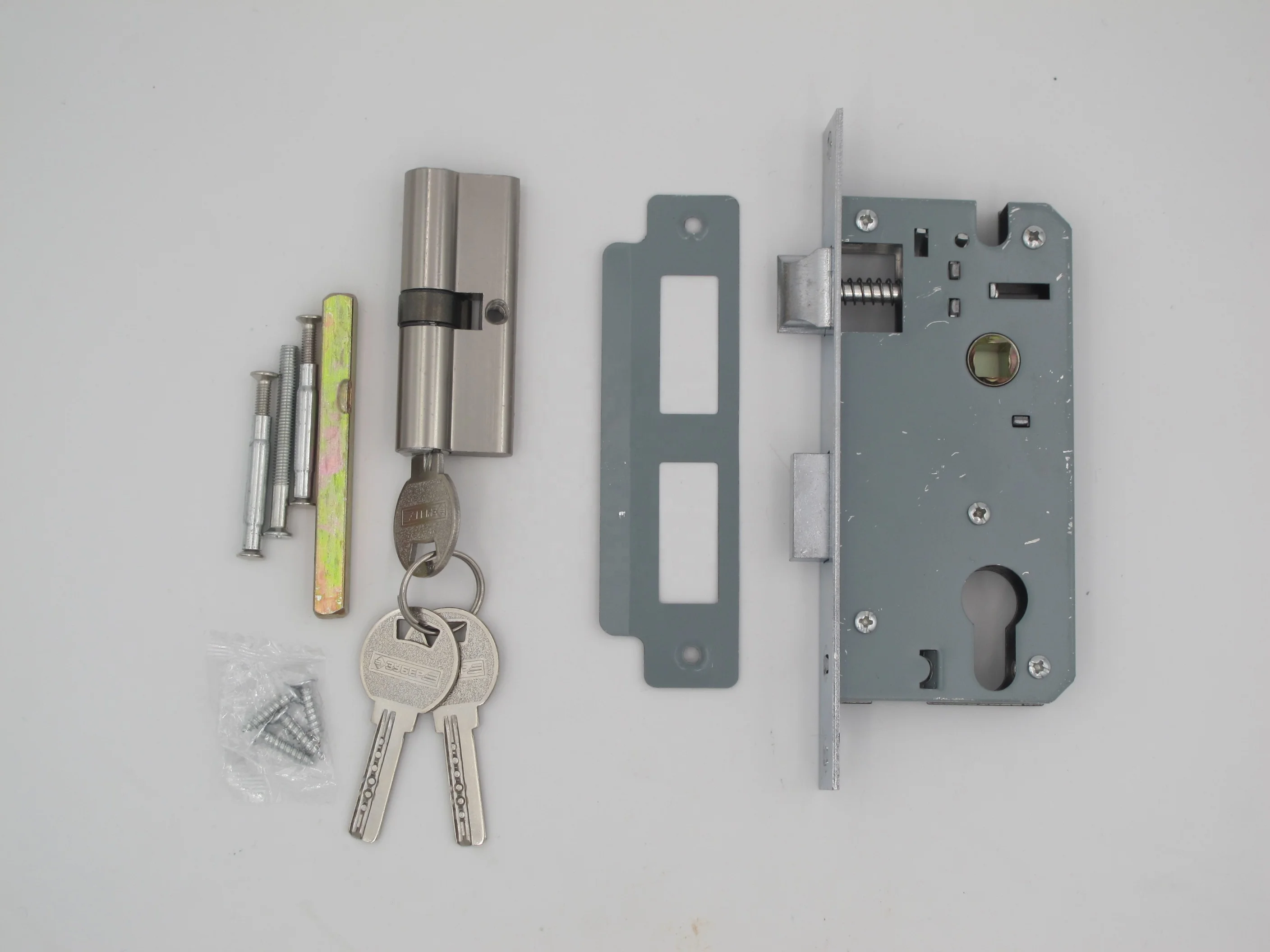 Front Door Lock Set Entry Case Lock With Key Wooden Door Handles Yellow