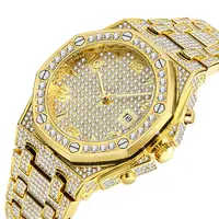 

MISSFOX Roles Watches Men Gold Luxury All Metal Unbranded Japan Movt Quartz Regal Vogue Diamond Men Watches With Private Label