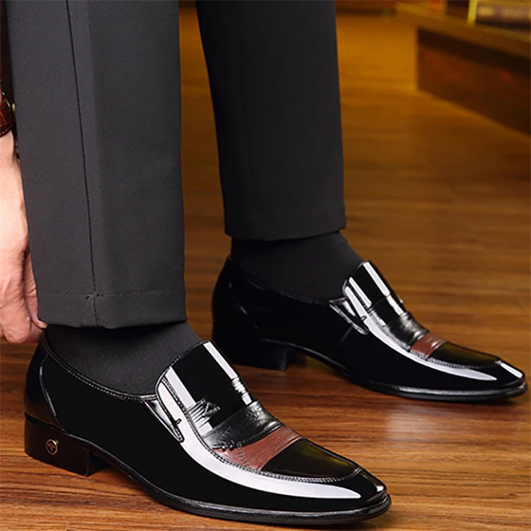 Oem male rubber sole breathable handmade real leather pointed men dress shoes