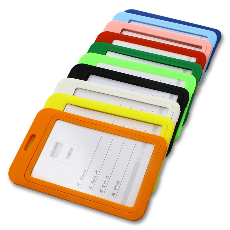 

Custom plastic double-side transparent pp id card holder