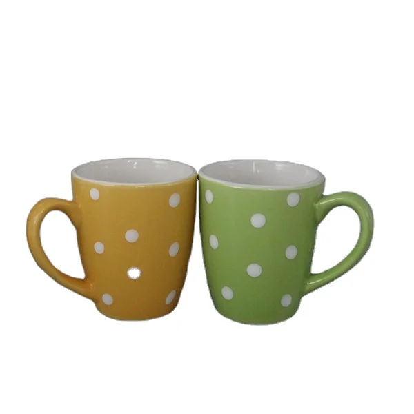 

Polka Dot Ceramic Coffee Mugs Restaurant Coffee Mugs Multi Colors, As pictures