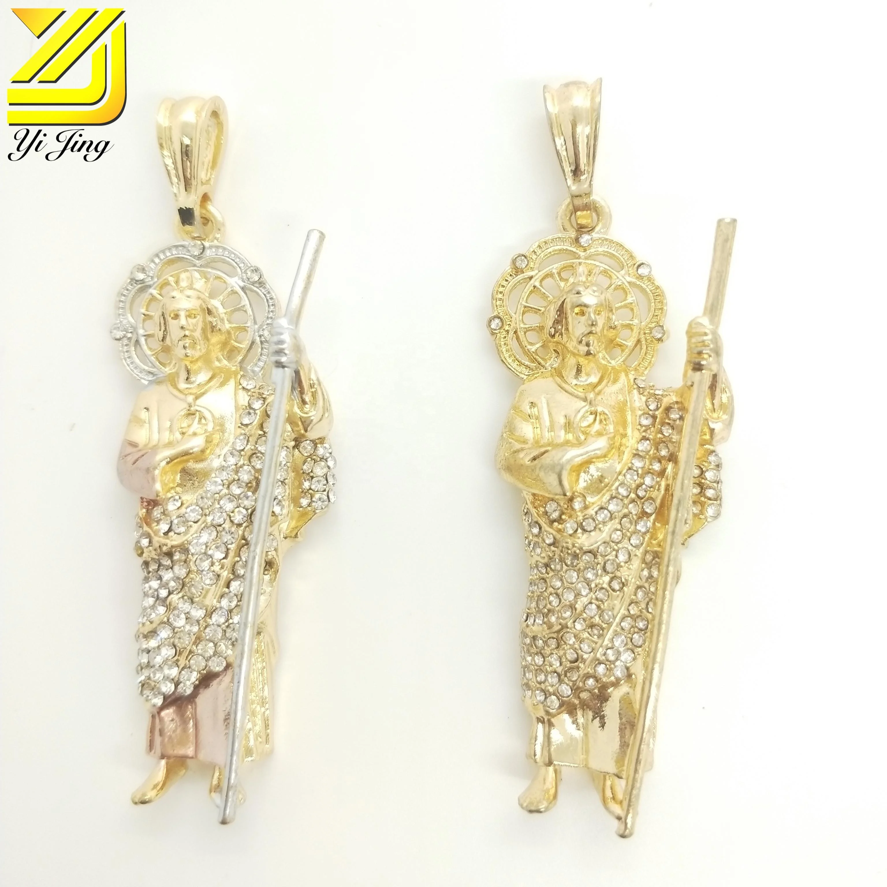 

New Arrival High Quality Wholesale Religious jewelry St Jude Zircon Tricolor Pendant