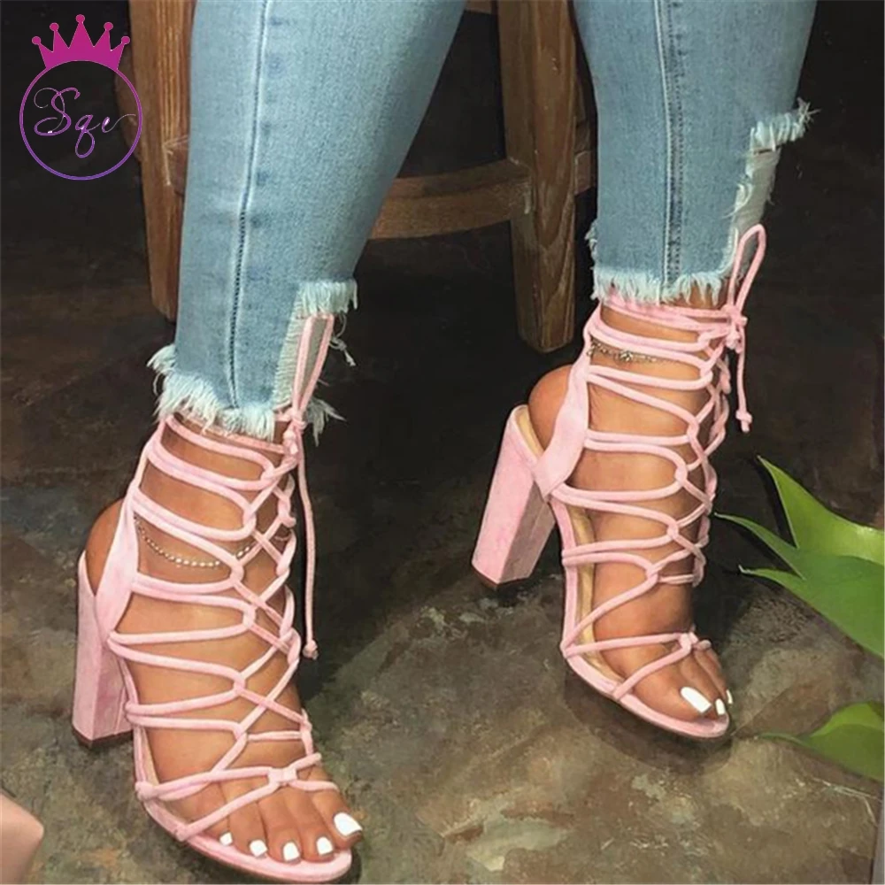 

Wholesale block shoes women high heels fashionable women summer sandals heels shoes ladies heels