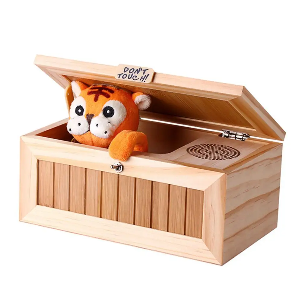 Holz Useless Box Leave Me Alone Don't Touch Tiger Unbrauchbar Spielzeug Kinder 