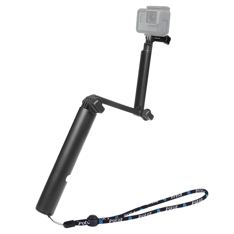 

3-Way Grip Foldable Multi-functional Selfie stick for Go Pro HERO, Xiaoyi and Other Action Cameras, Black