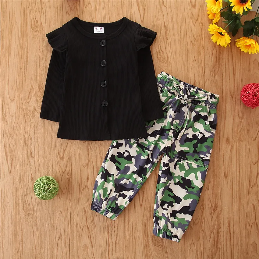 

B53297A New arrival little girls autumn casual long sleeve t-shirt with pants, Shown