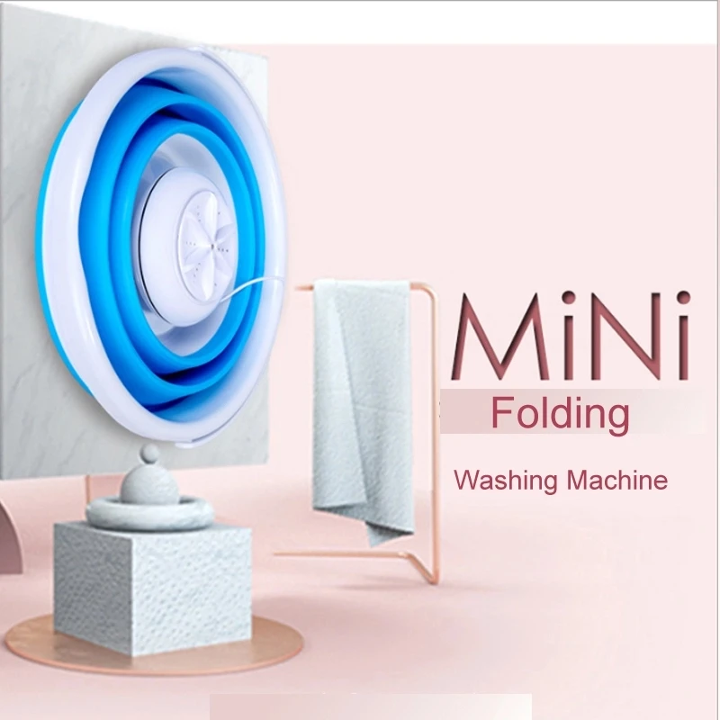 
2020 Folding Bucket Washer Mini Automatic Washing Machine For Underwear Socks 