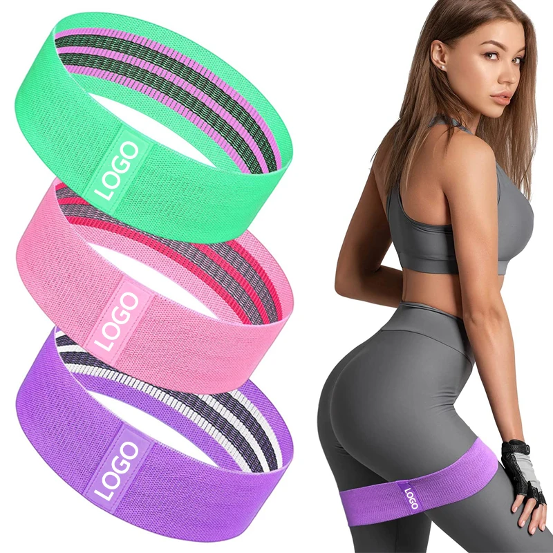 

Custom Logo Women Fitness Hip Training Booty Workout Exercise Band Set Non Slip Fabric Resistance Bands, Customized color