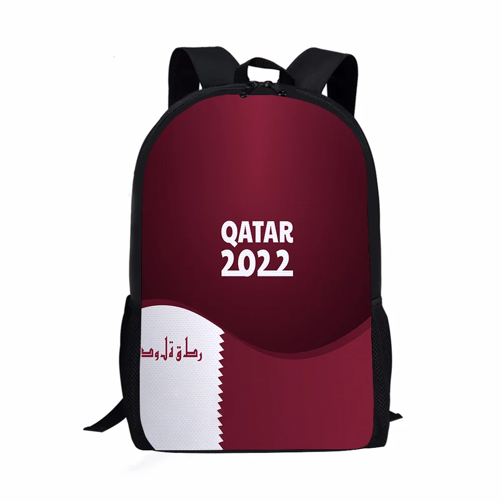 

2022 New Personal Designer Custom Fashion Qatar World Cup Souvenirs Advertising Gift Wholesale Casual Bag For Mens Backpack