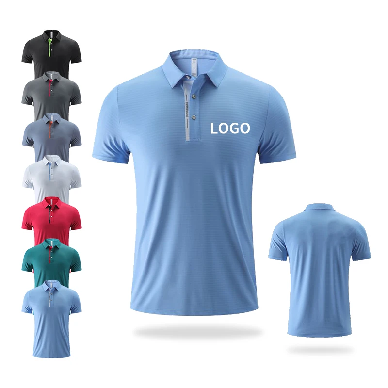 Custom Logo Printed Nylon Spandex Plain Embroidery Mens Slim Quick Dry Golf Polo Shirts