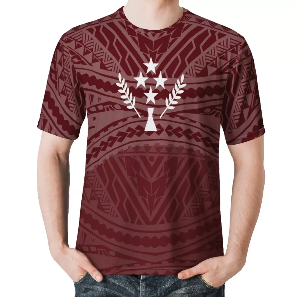 

1 PCS Dropshipping T-shirts Custom maroon Printing China T Shirt Machine Mens Round Neck Micronesia KOSRAE T Shirt design logo, Customized color