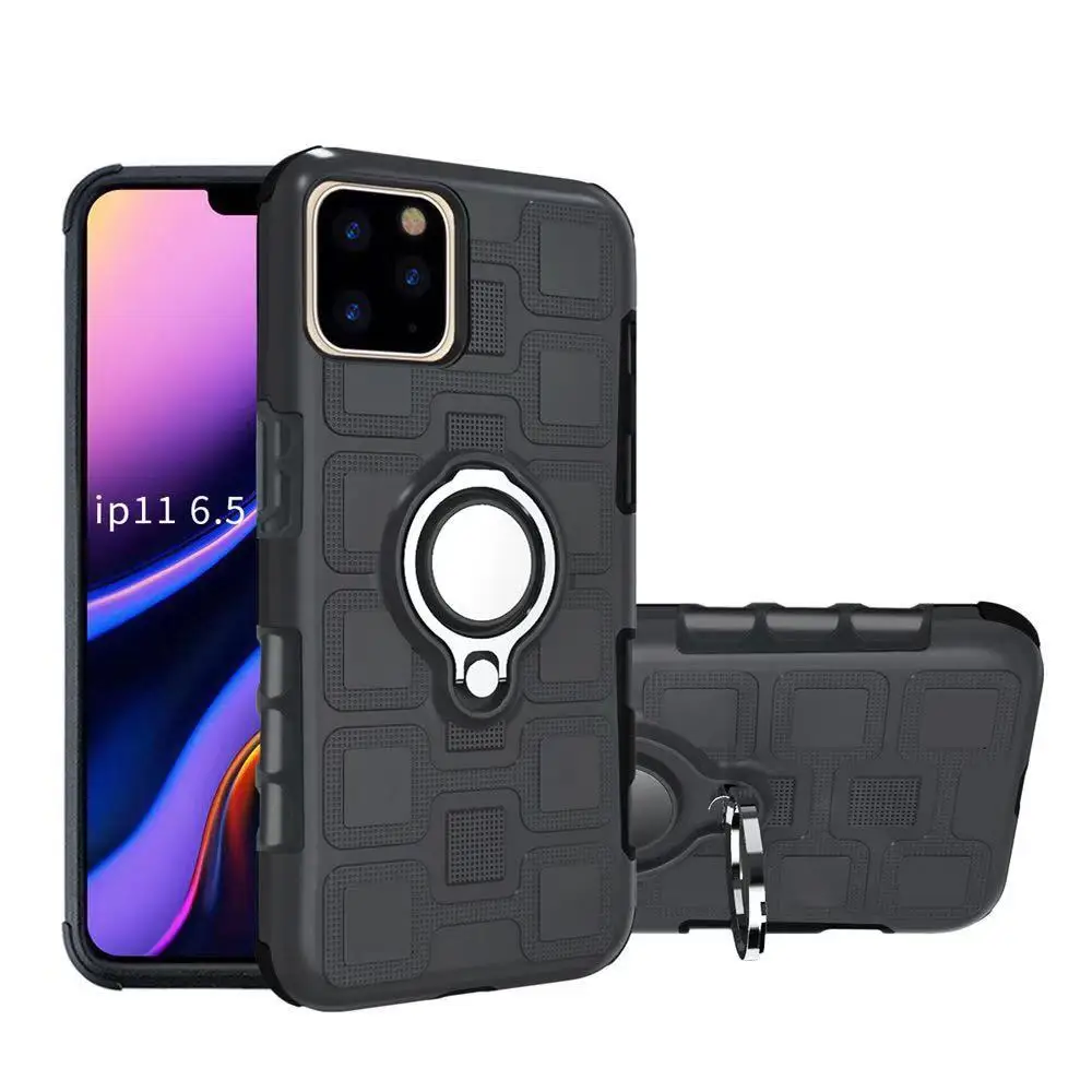 

Hot selling 2in1 hybrid kickstand defender phone case cover magnetic with ring shell case for iphone11 xr xs XS max case