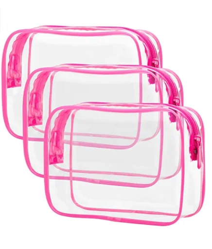 

Clear Toiletry Bag,TSA Approved Toiletry Bag Quart Size Bag, Travel Makeup Cosmetic Bag for Women Men, Up to 10 colors