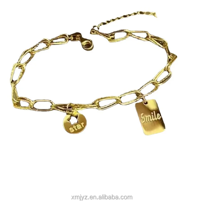 

Certified In Stock Wholesale 5G Gold Women's Fashion Bracelet 999 Pure Gold Hand Beam 24K Pure Gold New Bracelet