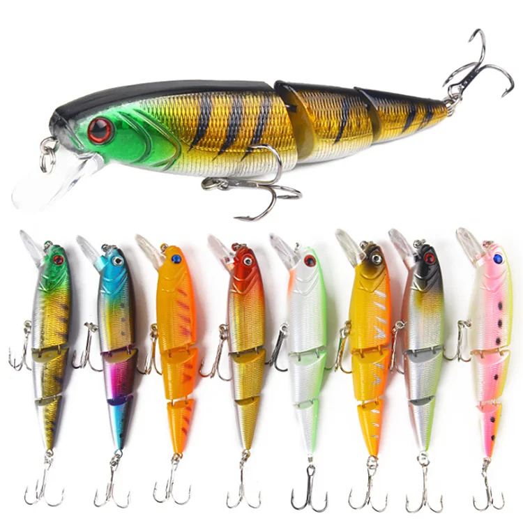 

3 Section Swim Bait Fishing 11cm Sea Bass Hard Body Lure segmented Fishing Lure Minnow Artificial Bait fishing tools lure