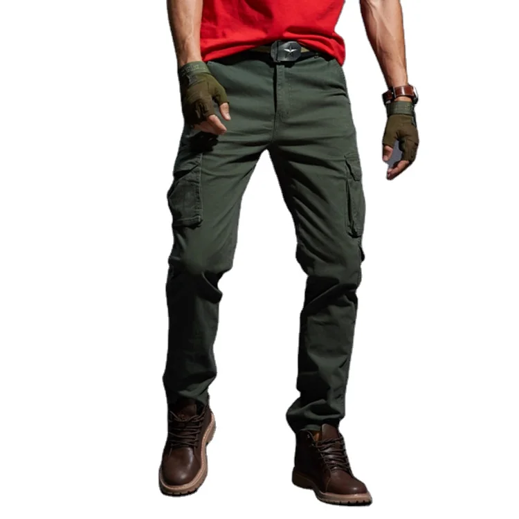 

pantalons homme Overalls Pure cotton straight-leg slim-fitting multi-pocket large size trendy all-match casual trousers