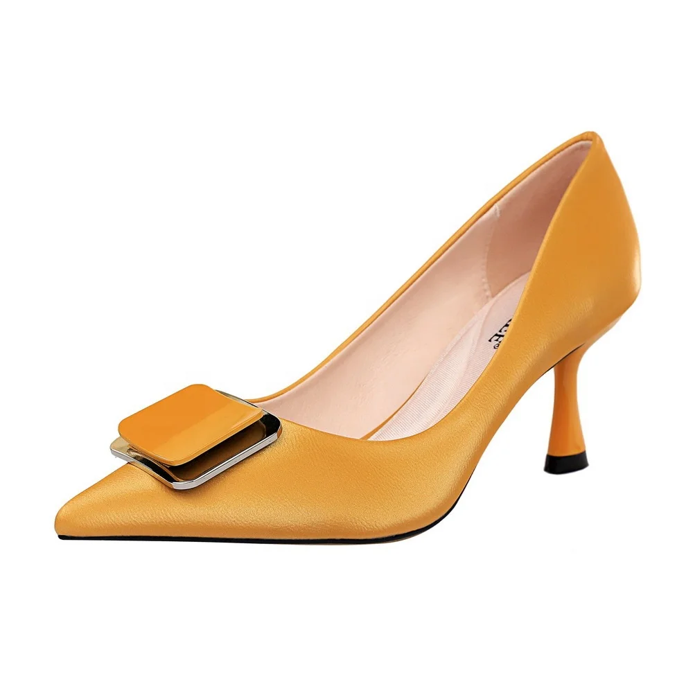 

Elegant design Women pu pointed toe sexy shoes ladies high heels pumps, As picture