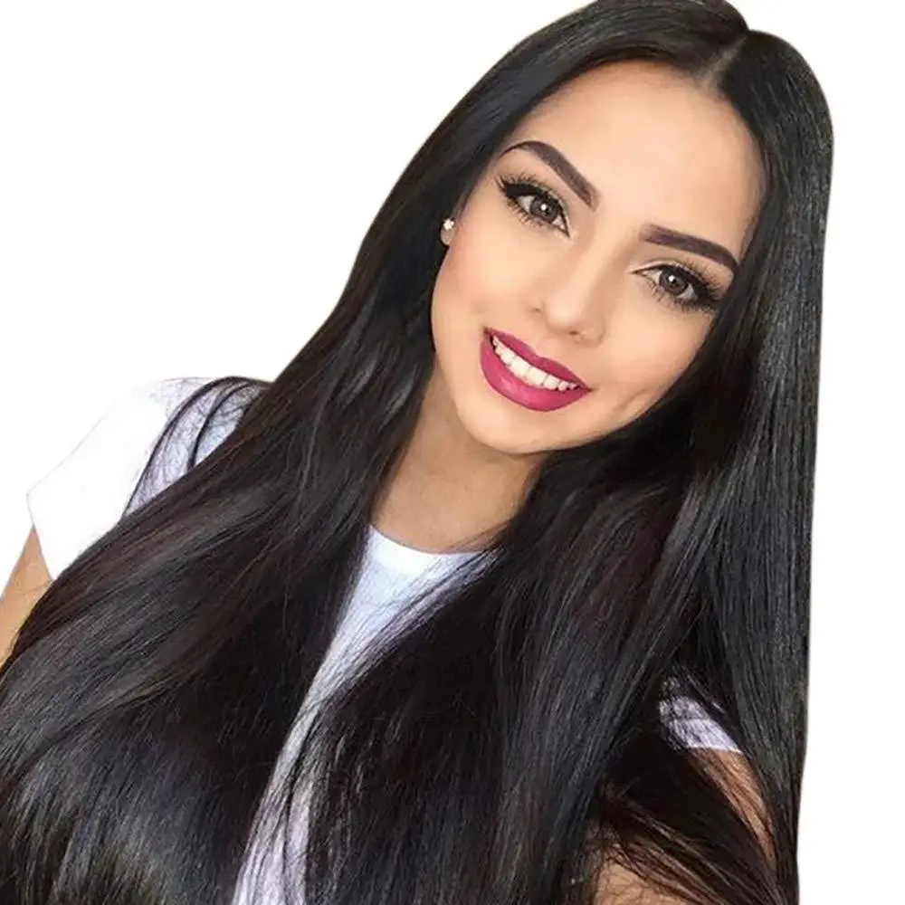 

2020 Amazon Hot Selling High Quality Brazilian Natural Lace Front Wig Straight Virgin Hair Lace Wig For Black Women, As picture