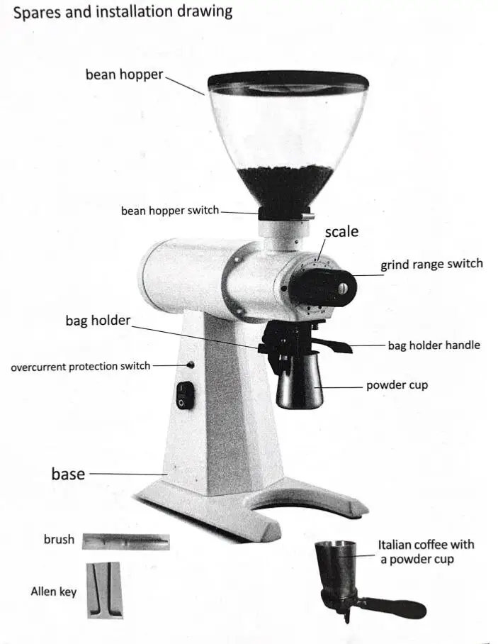 Turkish Coffee Grinder Commercial Burr Coffee Grinder Machine 98mm