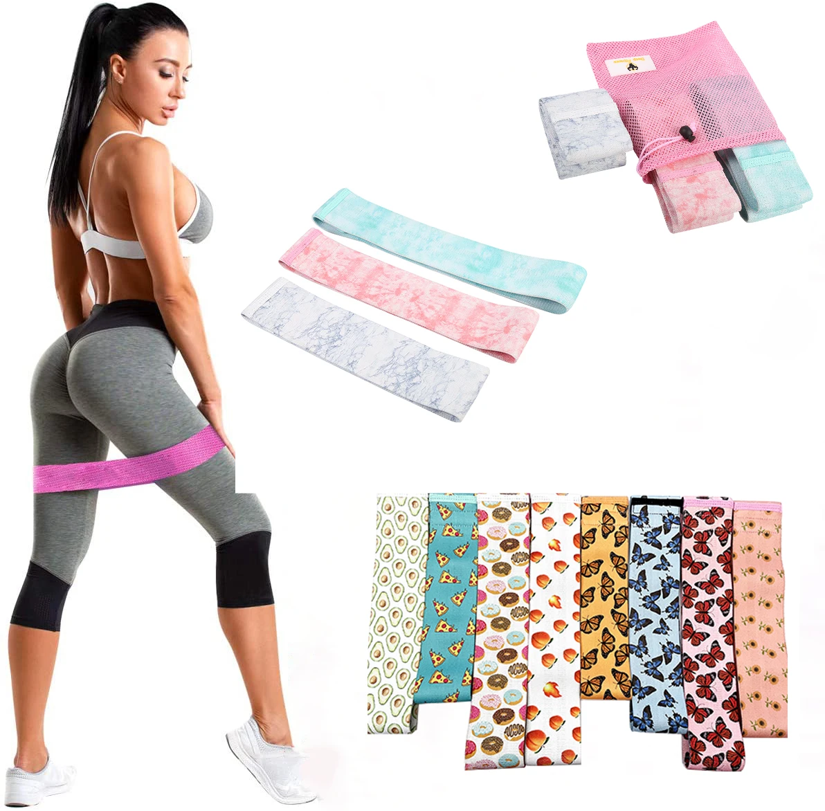 

Home Fitness Marble Hip Band Custom marble resistance bands, Customized color