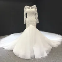 

Jancember RSM66289-2 court train with organza long sleeve luxury bling crystal beaded wedding dress