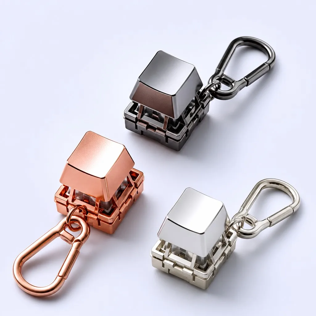 Metallic Luxury Single Keycap Keychains