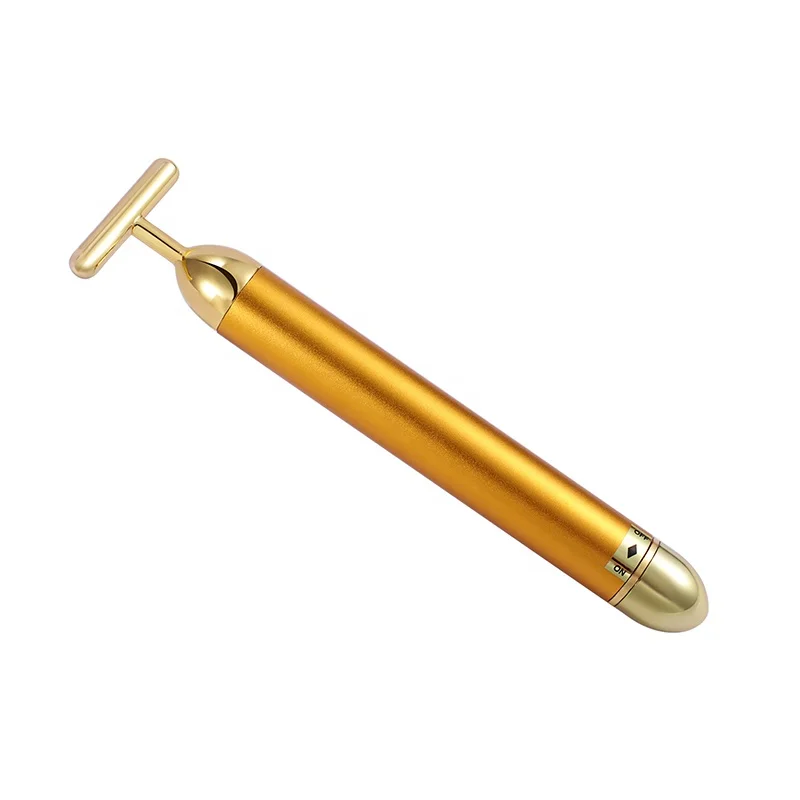 

In stock vibrating lifting face 24k golden pulse energy beauty bar facial massager