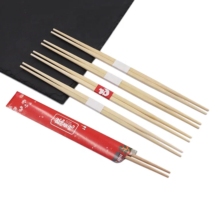 

Disposable Engraved Custom Logo Personalized Korean Sushi Paper Sleeves Cover Bamboo Chopstick, Natural, carbonized