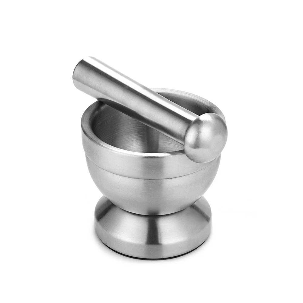 

Wholesale non-slip kitchen stainless steel mortar and pestle set