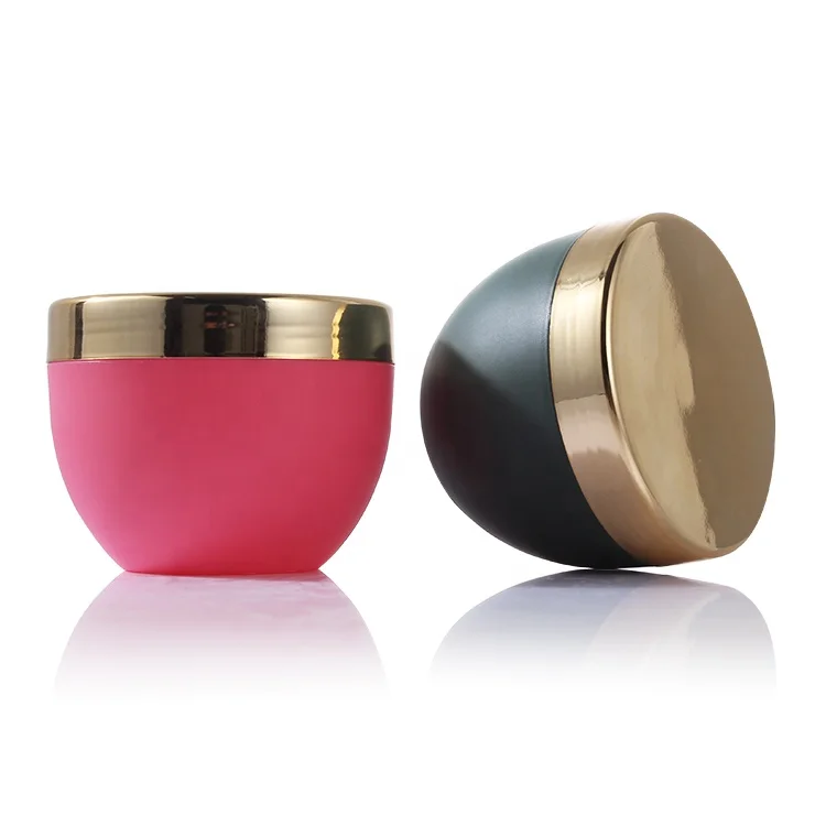 

Black Pink Bowl Shape Empty Plastic Cream Packaging Container PP 250g plastic cosmetic jar