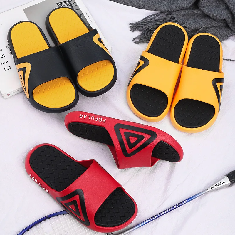 

Custom logo Fashionable Slides Ladies Men EVA Slides Shoes Women Beach Sandals YEEZY Slippers, Yellow black orange