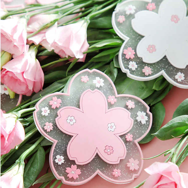 

Factory of pink / white flower shaped coaster customized color Large quantity and high price