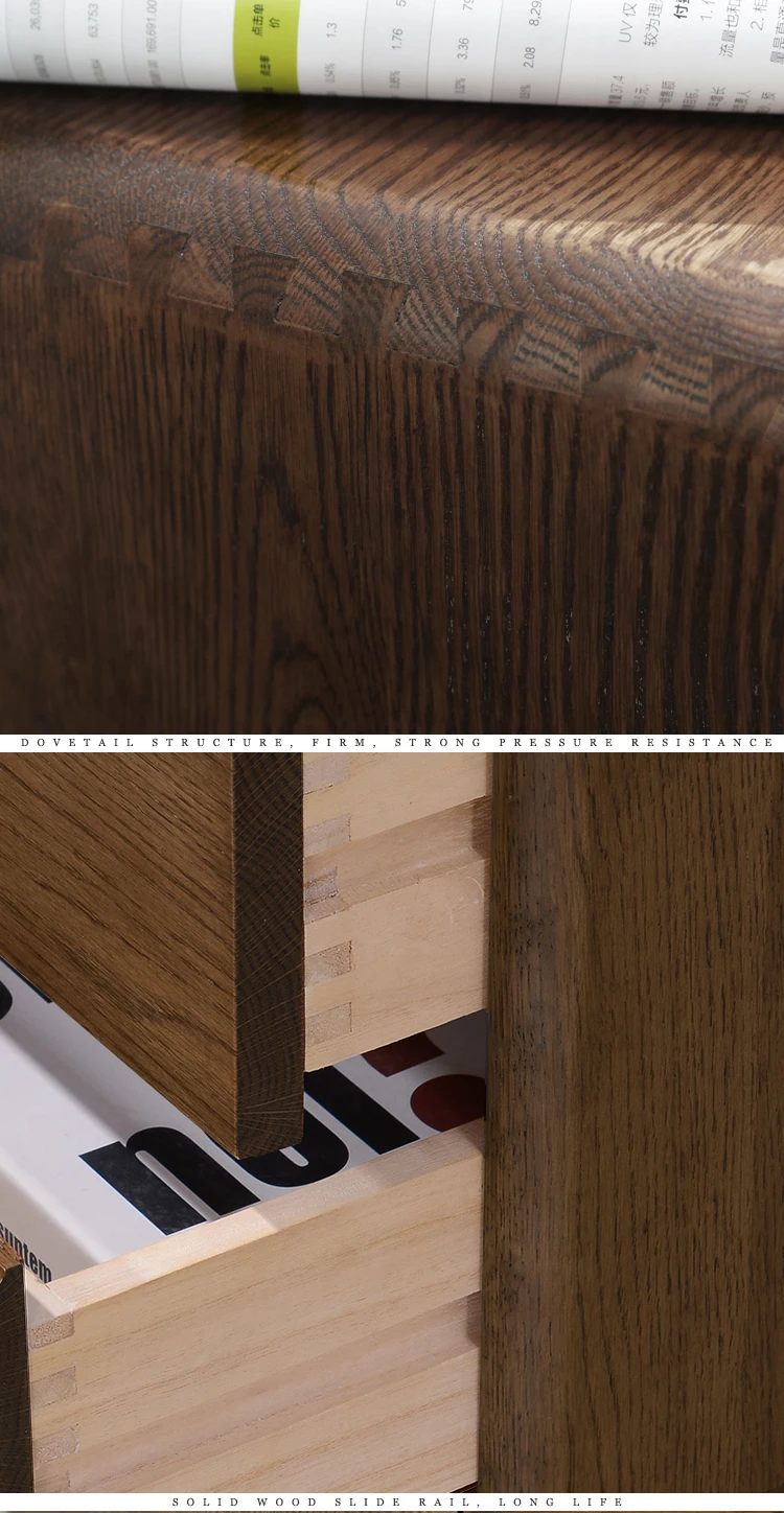 Tenon Design Nightstand Solid Wood Mahogany Bedside Table Custom Size
