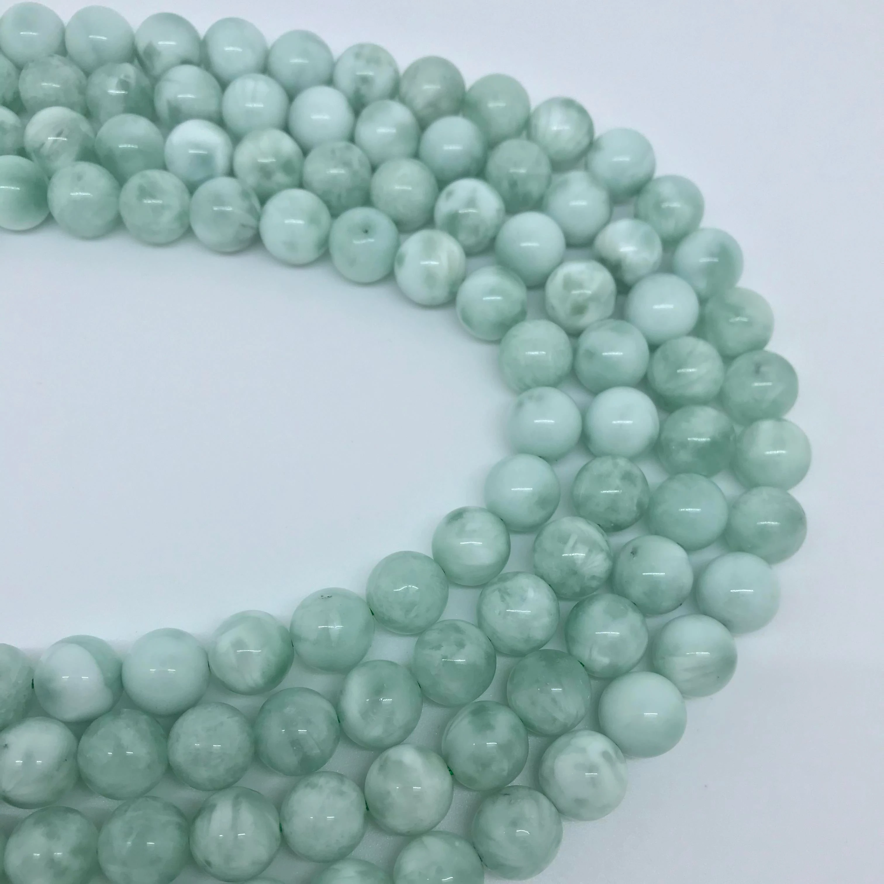 

The Newest green Angelite Stone Smooth Round Gemstone Natural Stone Beads for Jewelry Making