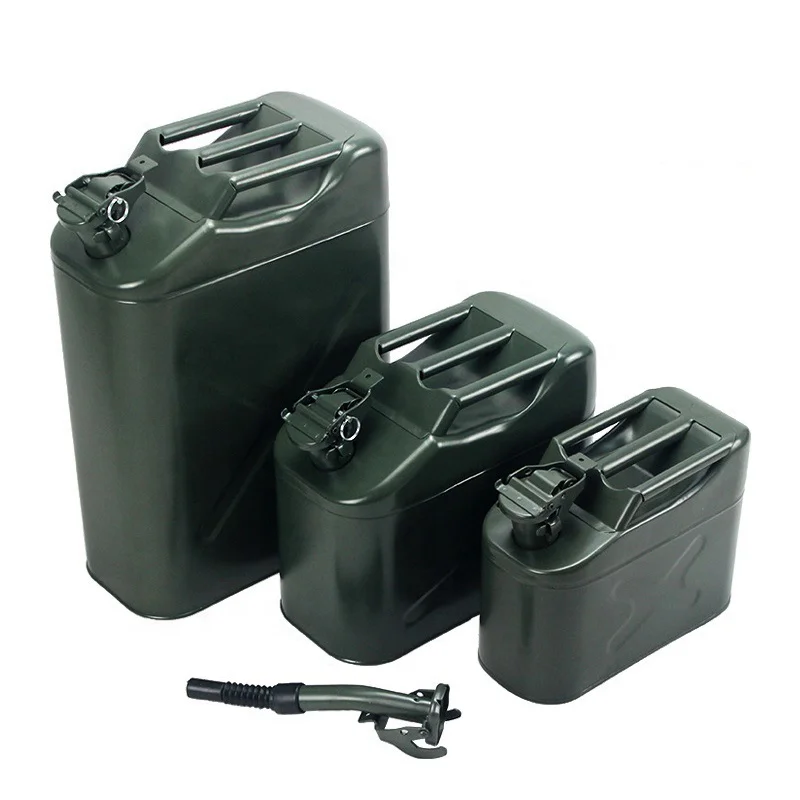 
Professional Ammo Standard Green Steel 5L 10L 20L Fuel Tank Gas Diesel Gasoline Jerry Can 