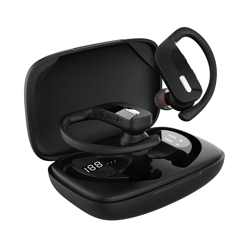 

Amazon Hot Sale T17 Earphones Wireless Sports Gaming Headphone Waterproof True Stereo Headset Mini In-ear Earhook Earbuds, Black