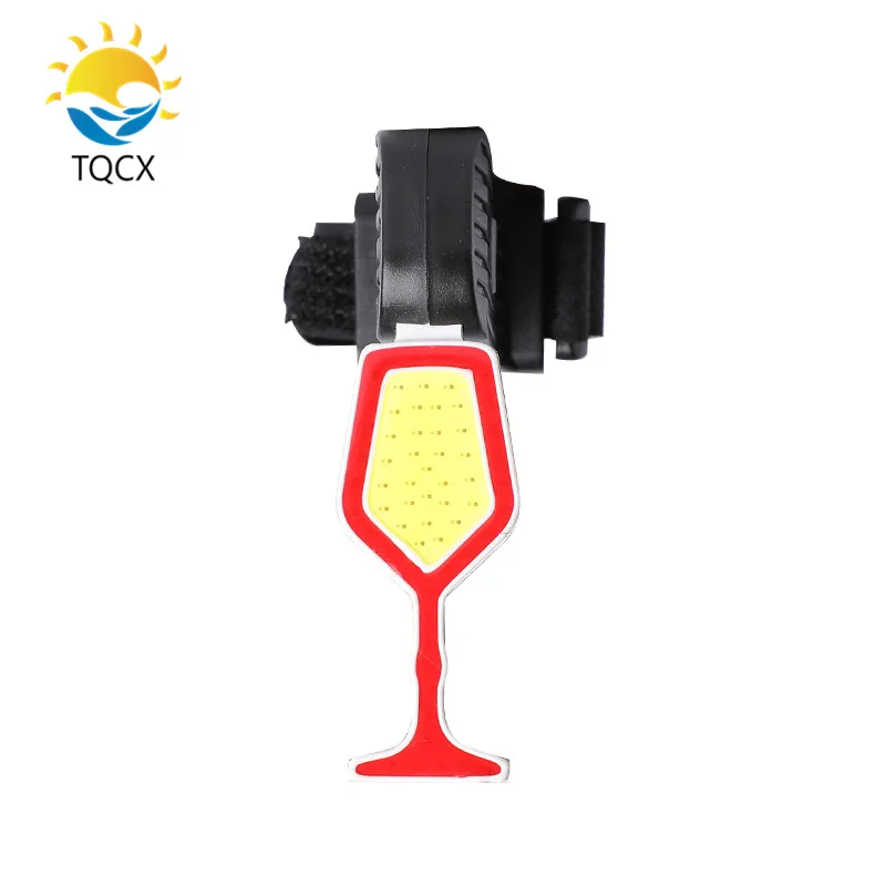 

Amazon Hot Sale Creative Bicycle Taillight Wine Glass Shape LED Riding Night Warning Light Bike Rear Back Light, Red yellow