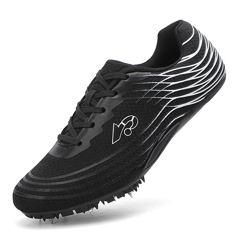 

Factory Outlet Custom Professional Training Sport Track Field Spike Shoes For Kids Men Boys Girls Size Nepal India Market, Black, white