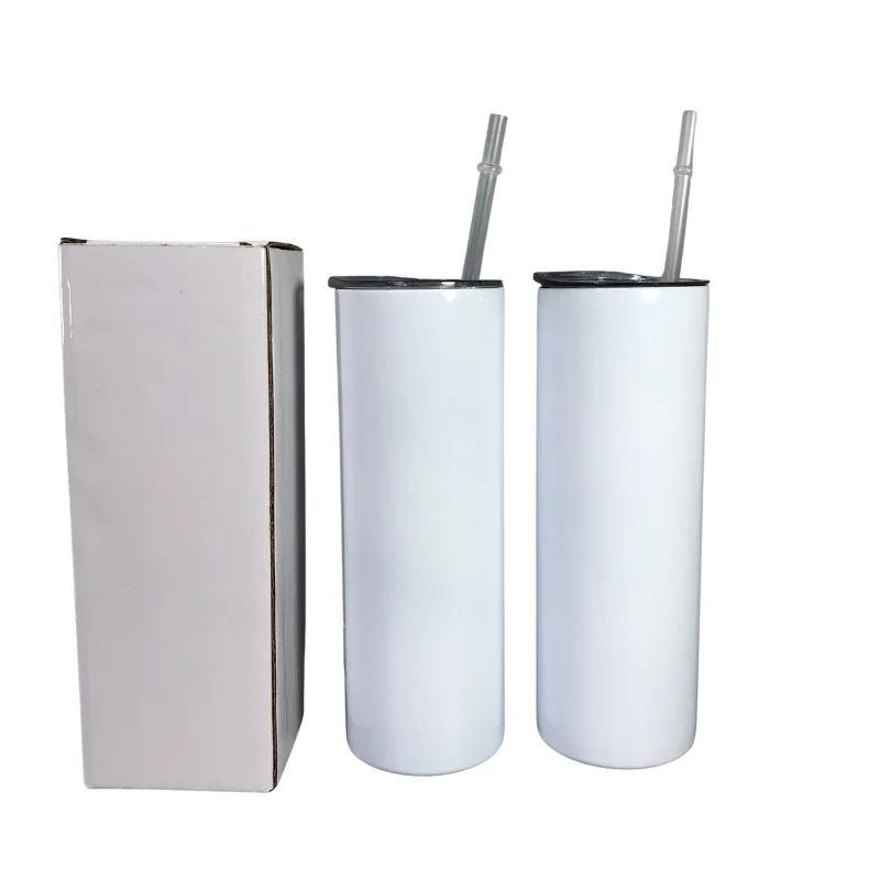 

usa warehouse sublimtion tumbler 20oz sublimation stainless steel tumbler 20 oz blank stainless steel tumbler with straw, White