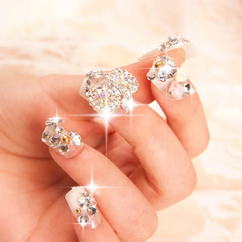 
10PCS High Quality Nail Rhinestones Sharp Bottom Diamond Crystal Glass Stones DIY Manicure Nail Art Decorations 