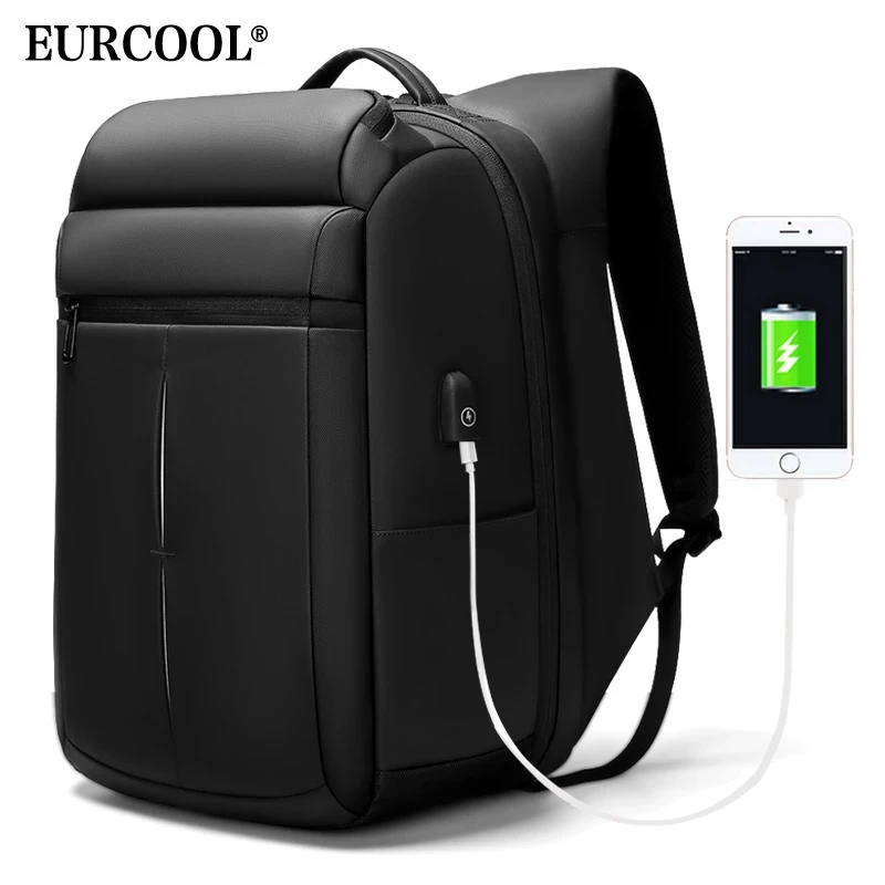 

Eurcool Waterproof Multifunction USB Charging Protect Laptop Bagpack Antitheft Travel Backpack For Men, Black or customized