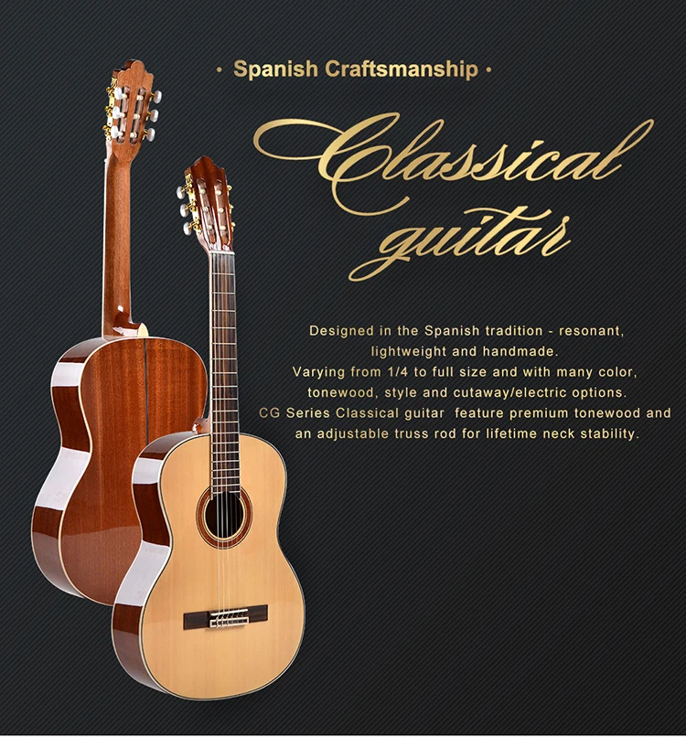 

China factory wholesale Smiger Spanish Spruce top with Sapele full body classical guitar handmade