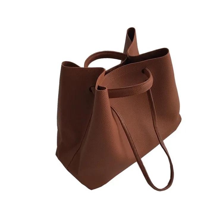 

2021 new arrival fashion wholesale PU leather casual daily chic women shoulder hand tote bags large capacity ladies