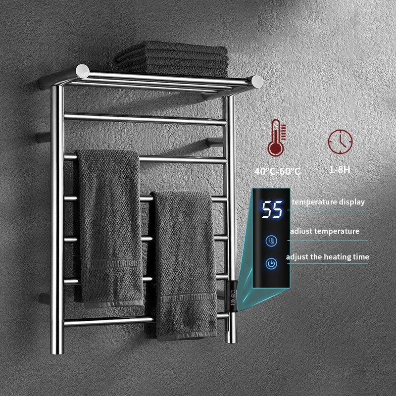 

New Arrival 3 Year Warranty Chrome Electric Towel Dryer Bathroom Heated Towel Warmer Rack